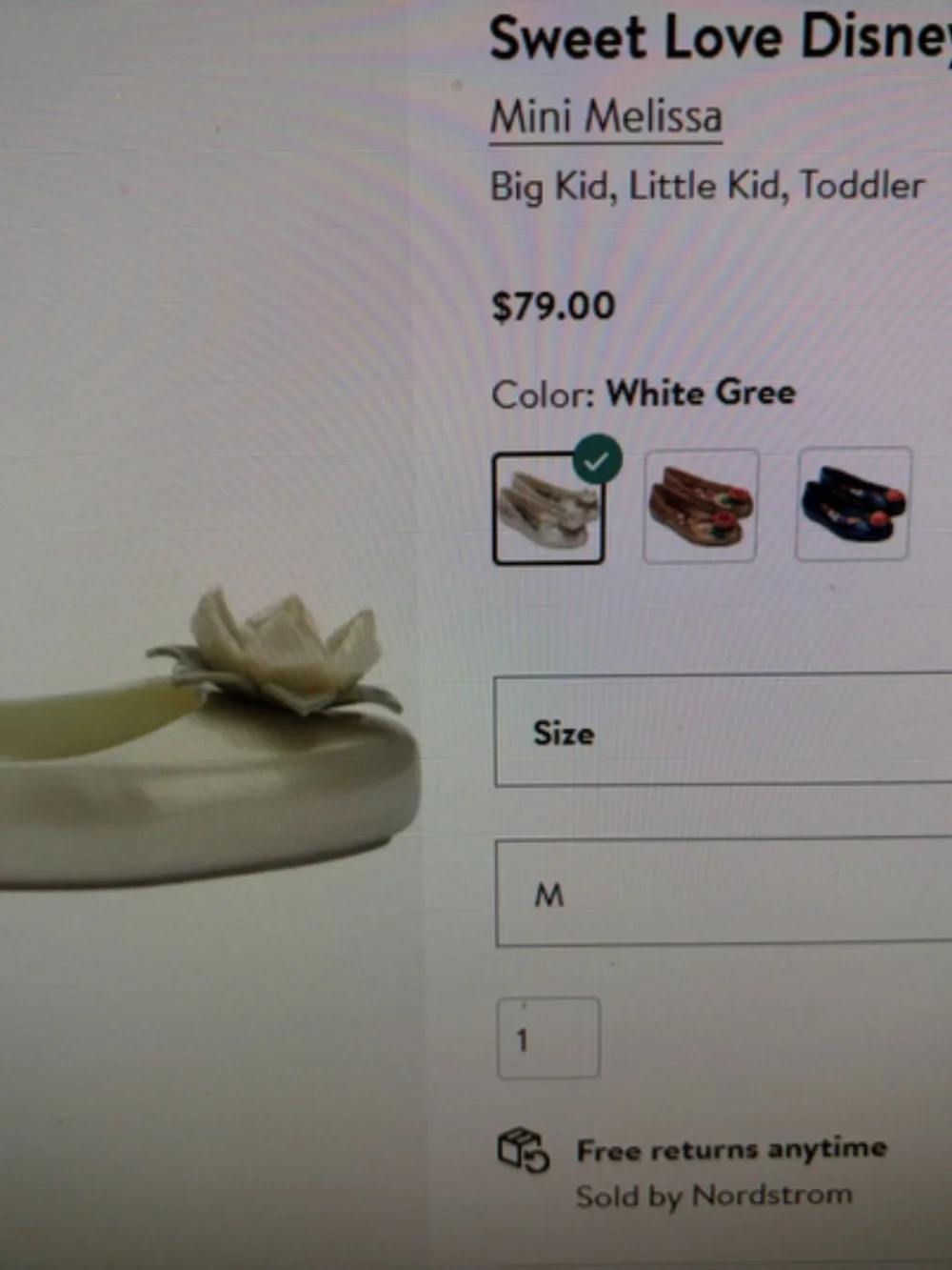 Brand new little girl size 3 Mini Melissa Sweet Love Disney Princess Flat shoes